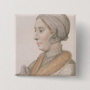Bóton Quadrado 5.08cm Anne Boleyn (1507-36) gravada por Francesco Bartol