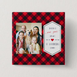 Bóton Quadrado 5.08cm anos novos Buffalo Xadrez Cartões de natal Foto