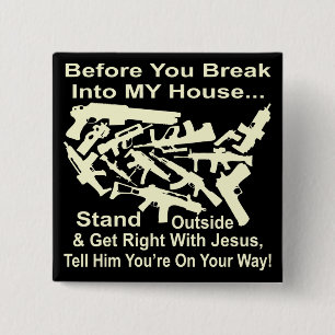 Bóton Quadrado 5.08cm Antes De Entrar Em Minha Casa, Corra Jesus