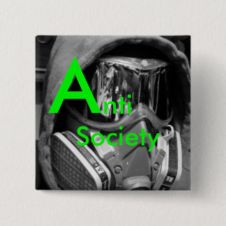 Bóton Quadrado 5.08cm Anti botão da sociedade