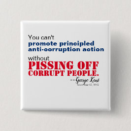 Bóton Quadrado 5.08cm Anti-Corrupção Impressa Sem Piscar