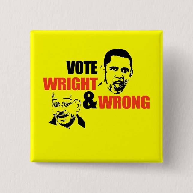 BÓTON QUADRADO 5.08CM ANTI-OBAMA/DIREITO E CAMISA-T ERRADA (Frente)