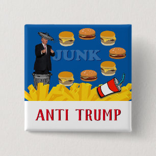 Bóton Quadrado 5.08cm Anti-Trump/Junk