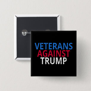 Bóton Quadrado 5.08cm Anti-Trump - Veteranos Contra Trump