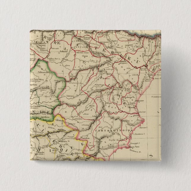 Bóton Quadrado 5.08cm Antiga Espanha (Frente)