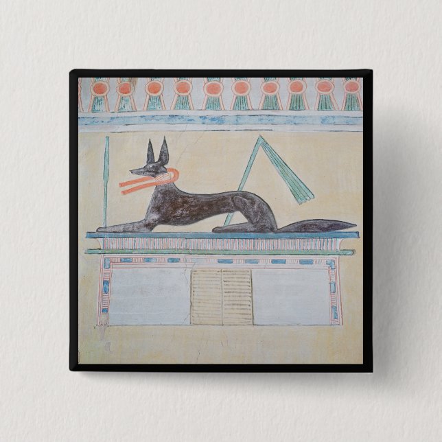 Bóton Quadrado 5.08cm Anubis, deus egípcio do morto (Frente)