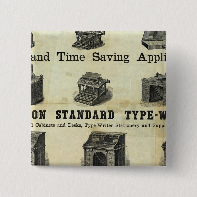 Bóton Quadrado 5.08cm Anúncio com Mapa de Guia (Frente)