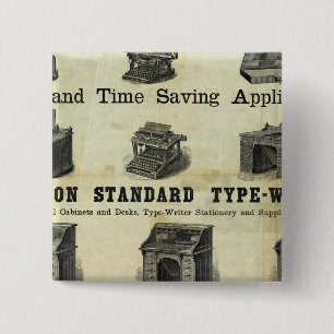 Bóton Quadrado 5.08cm Anúncio com Mapa de Guia