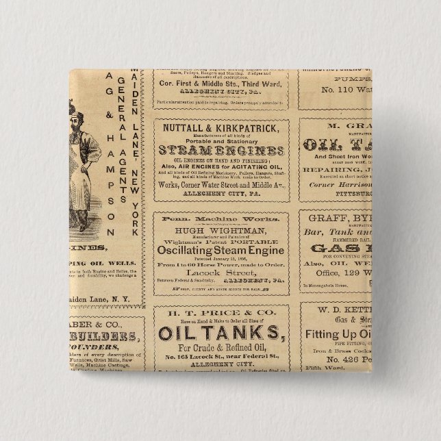 Bóton Quadrado 5.08cm Anúncios (Frente)