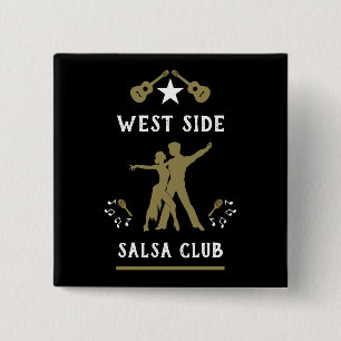 Bóton Quadrado 5.08cm Apenas Uma Menina Que Ama Dançar Salsa