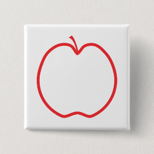 Bóton Quadrado 5.08cm Apple vermelho esboça