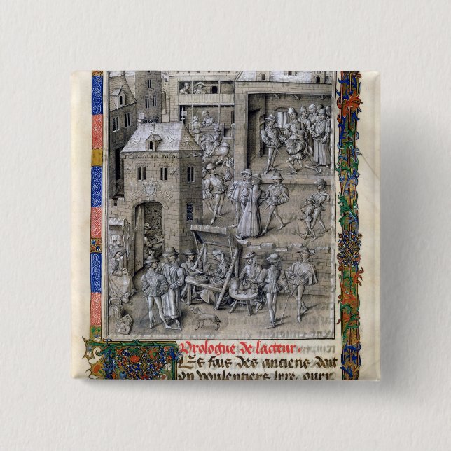 Bóton Quadrado 5.08cm Apresentação do livro a Philippe Le Bon (Frente)