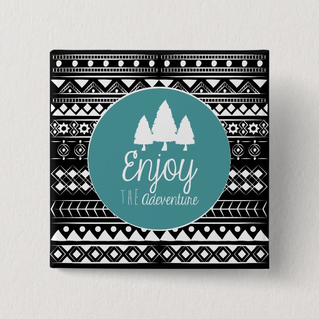 Bóton Quadrado 5.08cm Aproveite O Adventure Boho (Frente)