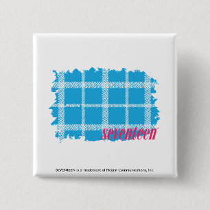 Bóton Quadrado 5.08cm Aqua 4 da xadrez