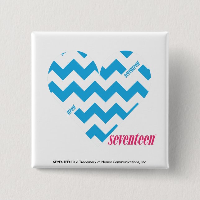 Bóton Quadrado 5.08cm Aqua 4 do ziguezague (Frente)