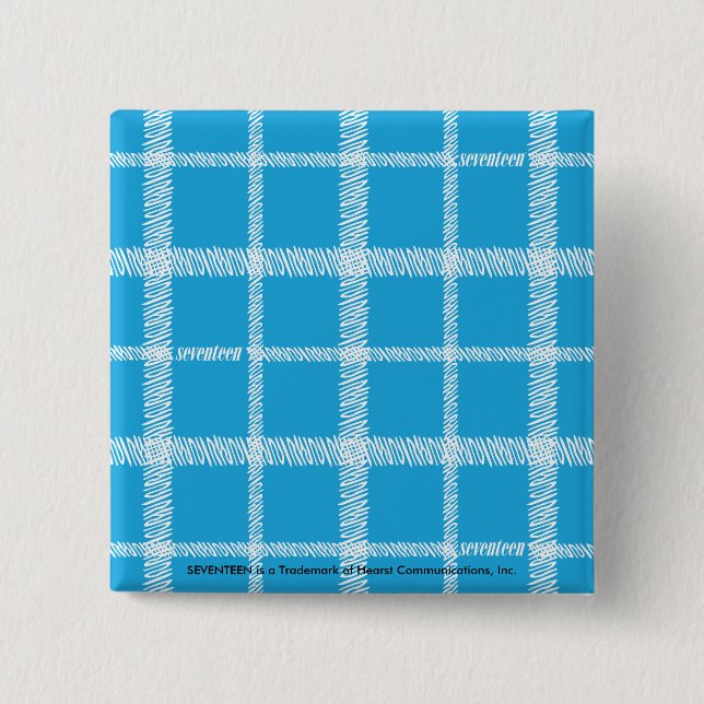 Bóton Quadrado 5.08cm Aqua da xadrez (Frente)