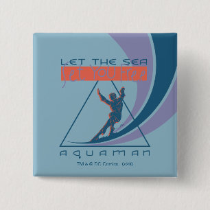 Bóton Quadrado 5.08cm Aquaman Deixe O Mar Libertar-Te