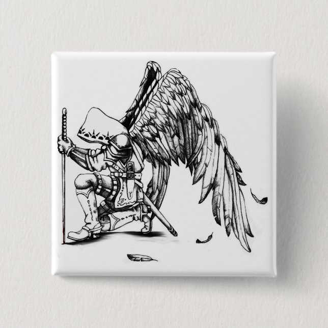 Bóton Quadrado 5.08cm ArchAngel Warrior (Frente)