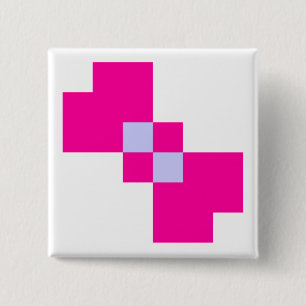 Bóton Quadrado 5.08cm Arco de pixel de 8 bits