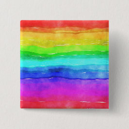 Bóton Quadrado 5.08cm Arco-Íris Pintado