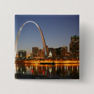 Bóton Quadrado 5.08cm Arco St Louis Mississippi da entrada na noite