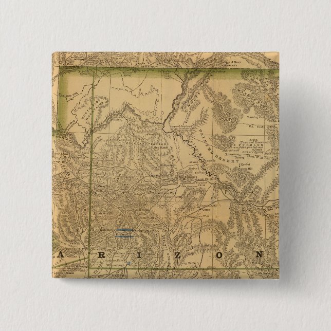 Bóton Quadrado 5.08cm Arizona de Rand McNally (Frente)