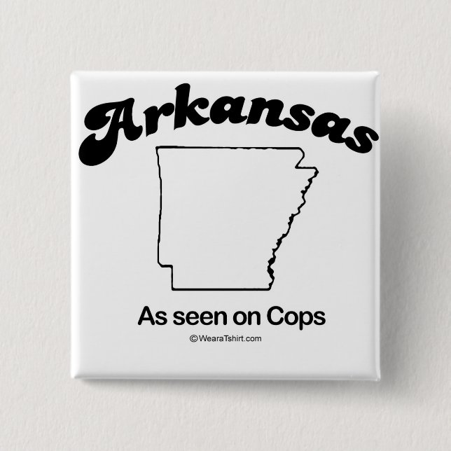 Bóton Quadrado 5.08cm ARKANSAS - de "t-shirt e Gea da DIVISA do ESTADO (Frente)