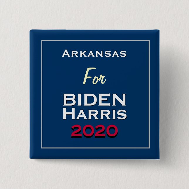 Bóton Quadrado 5.08cm Arkansas para BIDEN HARRIS 2020 Square (Frente)