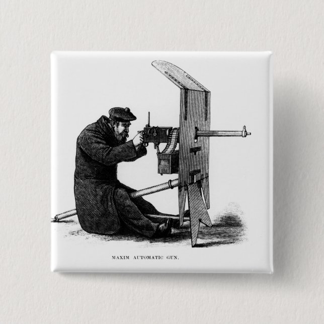 Bóton Quadrado 5.08cm Arma automática do máximo (Frente)