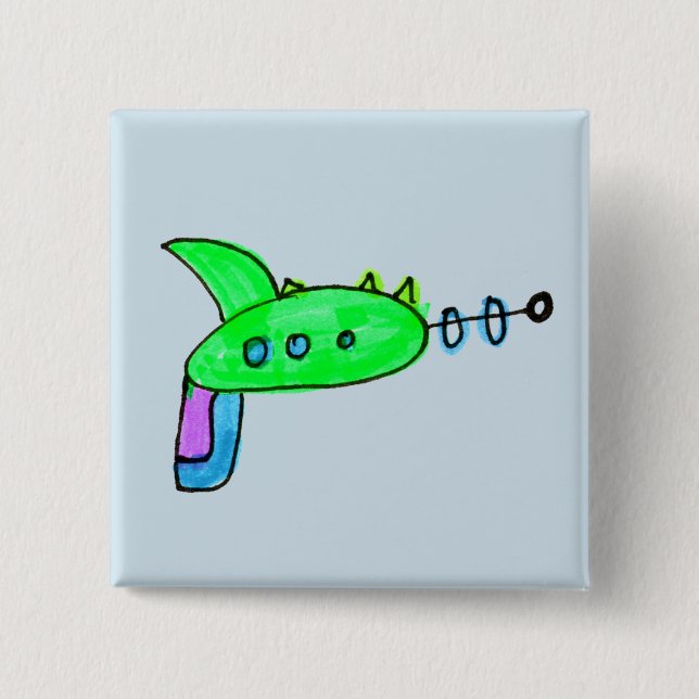 Bóton Quadrado 5.08cm Arma verde do laser (Frente)