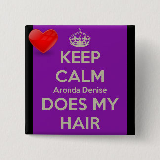 Bóton Quadrado 5.08cm Aronda Denise faz meu Pin de cabelo