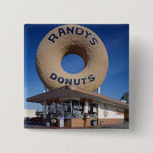Bóton Quadrado 5.08cm Arquitetura de Califórnia das rosquinhas de Randy