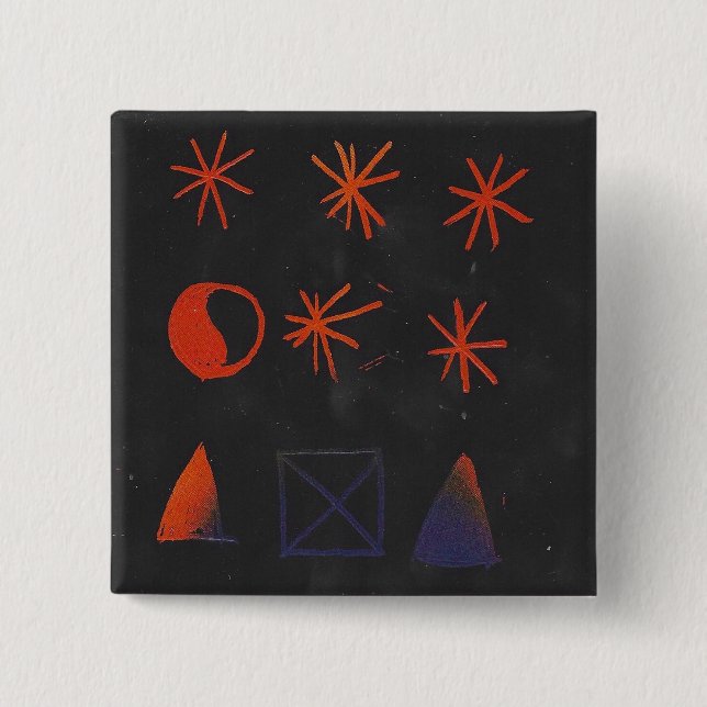 Bóton Quadrado 5.08cm Art Grattage Dessins (Frente)
