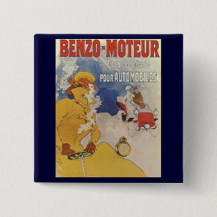 Bóton Quadrado 5.08cm Arte Antiga Modernista, Benzo Moteur por Jules Che