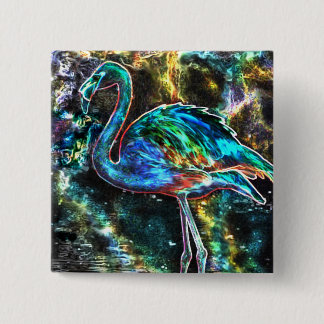 Bóton Quadrado 5.08cm Arte das caraíbas de Digitas do flamingo