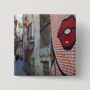 Bóton Quadrado 5.08cm Arte de rua na rua Calle de la Libertad