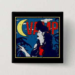Bóton Quadrado 5.08cm Arte Incomodada Nouveau Vamire Rock Guitar Queen