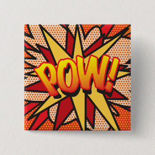Bóton Quadrado 5.08cm Arte Pop de Quadrinhos POF!