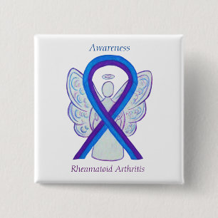 Bóton Quadrado 5.08cm Artrite Reumatoide Sensibilização Fita Anjo