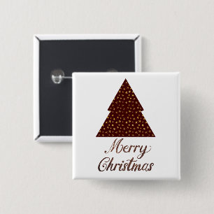 Bóton Quadrado 5.08cm Árvore de natal da Maroon glitter - natal alegre