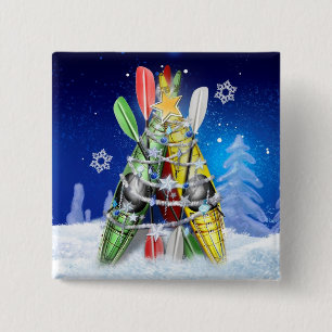 Bóton Quadrado 5.08cm Árvore de Natal do caiaque