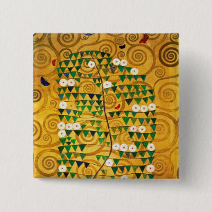 Bóton Quadrado 5.08cm Árvore de vida c.1905-09