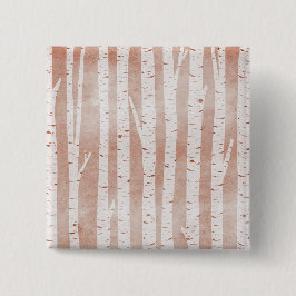 Bóton Quadrado 5.08cm Árvores de Aves Ilustradas