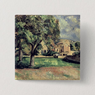 Bóton Quadrado 5.08cm Árvores de Paul Cezanne em um parque, Jas de