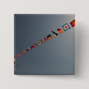 Bóton Quadrado 5.08cm As bandeiras voam sobre a plataforma de USS Iwo