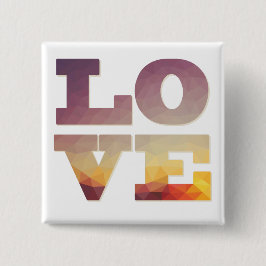 Bóton Quadrado 5.08cm As cores modernas do nascer do sol amam palavra