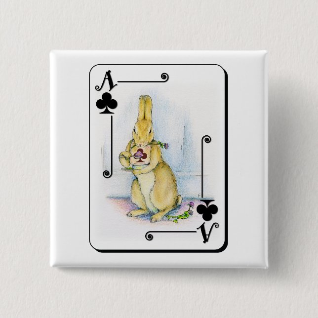 Bóton Quadrado 5.08cm Ás de clubes (Frente)