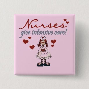 Bóton Quadrado 5.08cm As enfermeiras dão t-shirt e presentes dos cuidado