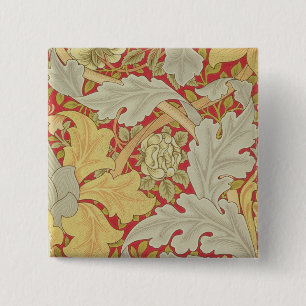 Bóton Quadrado 5.08cm As folhas do Acanthus e selvagem aumentaram em um