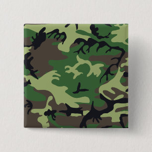 Bóton Quadrado 5.08cm As forças armadas camuflam o botão